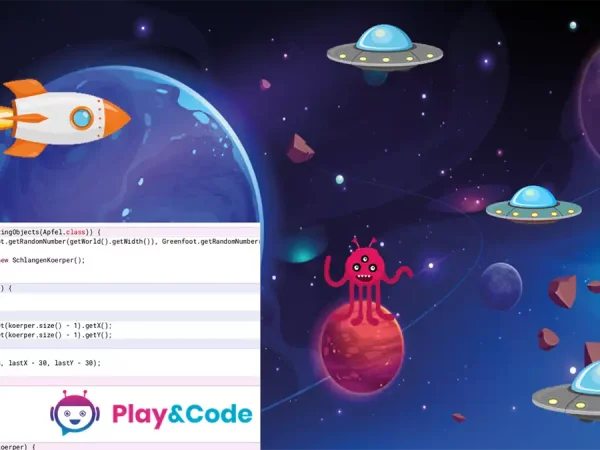 Eine Vorschau auf das Weltraumspiel, welches im Java 2 Kurs programmiert wird