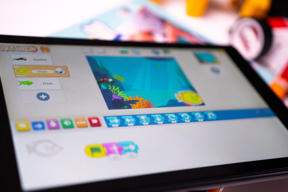 Tablet mit Scratch Junior Programm für Vorschulkinder